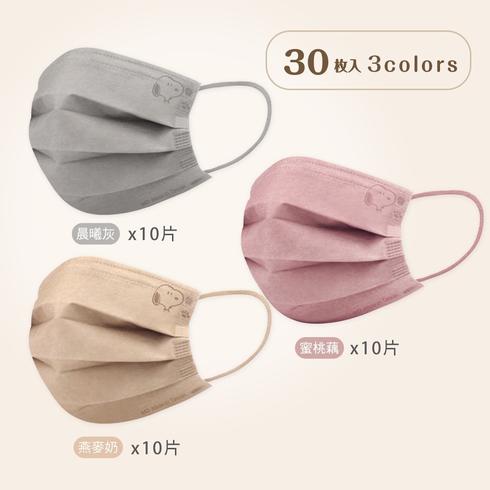 史努比成人醫療口罩(30入) 史努比成人口罩 史努比平面醫療口罩【旺達棉品】SN-BZ001-細節圖6