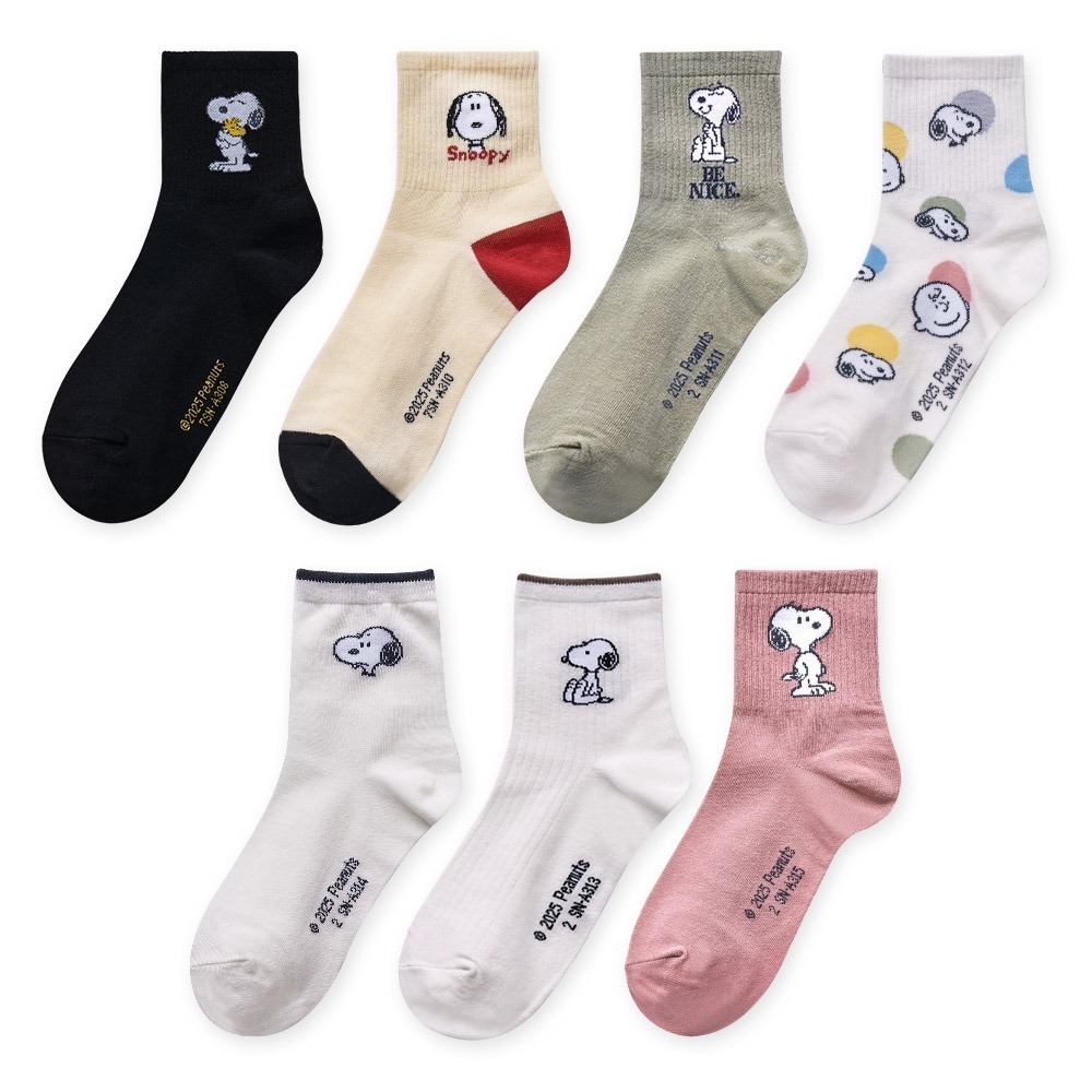 史奴比長襪 SNOOPY 中筒襪 歐拉夫 長統襪 查理布朗長襪台製棉襪【旺達棉品】SN-A308-細節圖2