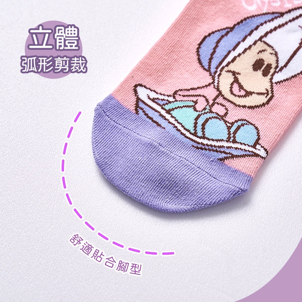 Disney 迪士尼 牡蠣寶寶中筒襪 牡蠣寶寶直版襪 短襪 女長襪【旺達棉品】AC-A502-細節圖4