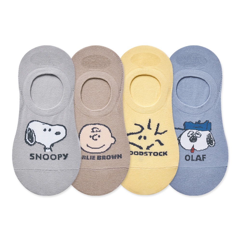 SNOOPY 史奴比隱形襪 歐拉夫 隱形襪 查理布朗踝襪 台製棉襪 止滑短襪【旺達棉品】SN-AP101-細節圖2