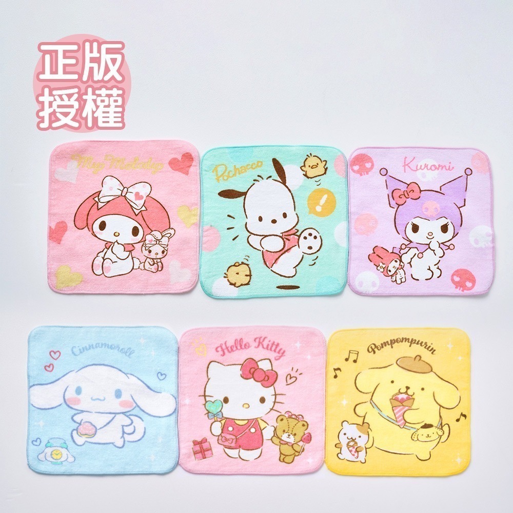 【7-ELEVEN門市團購】三麗鷗 大耳狗小方巾(3入x2組) 酷洛米 美樂蒂 帕洽狗手帕 小毛巾  (免運)-細節圖3