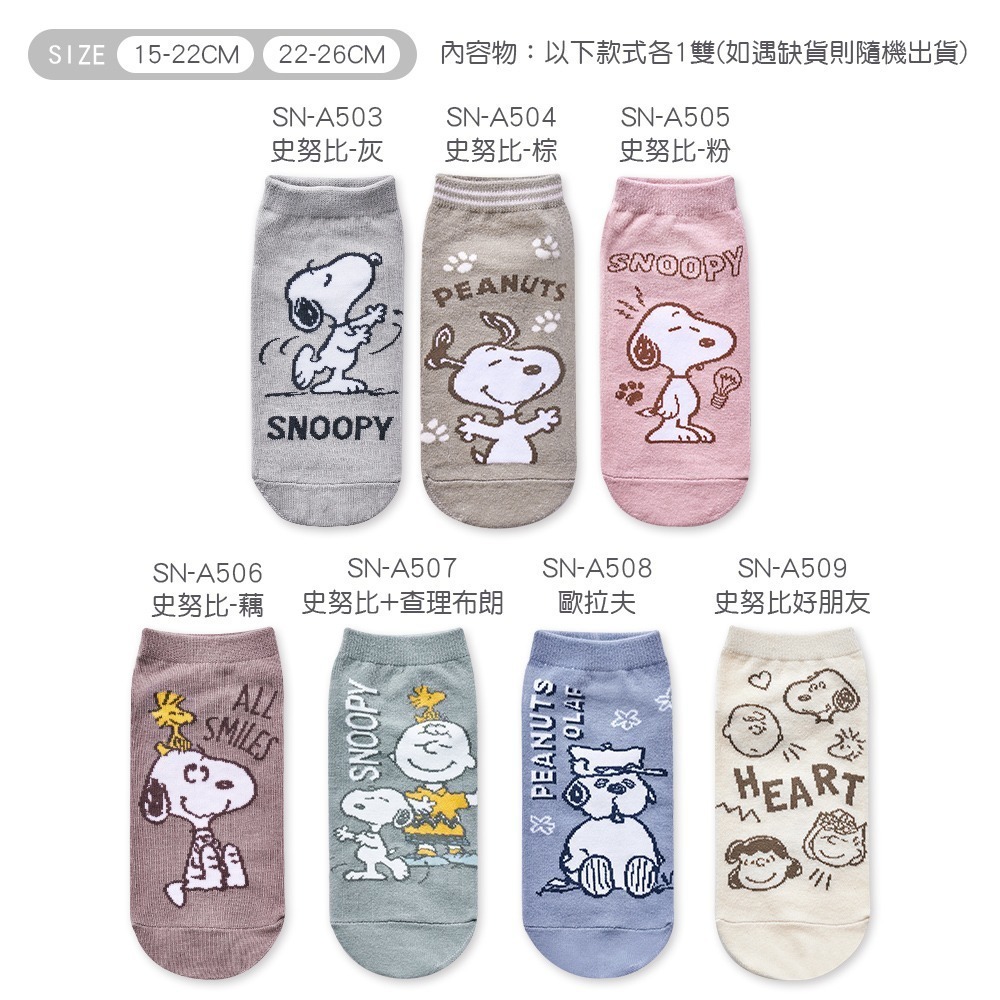 【7-ELEVEN門市團購】史努比短襪7雙組 15-22/22-26cm (免運)-細節圖7
