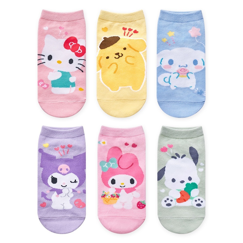 Sanrio 三麗鷗 耀眼系列童襪 兒童短襪 直版襪 酷洛米 大耳狗 布丁狗 帕洽狗 【旺達棉品】PC-A503】-細節圖2