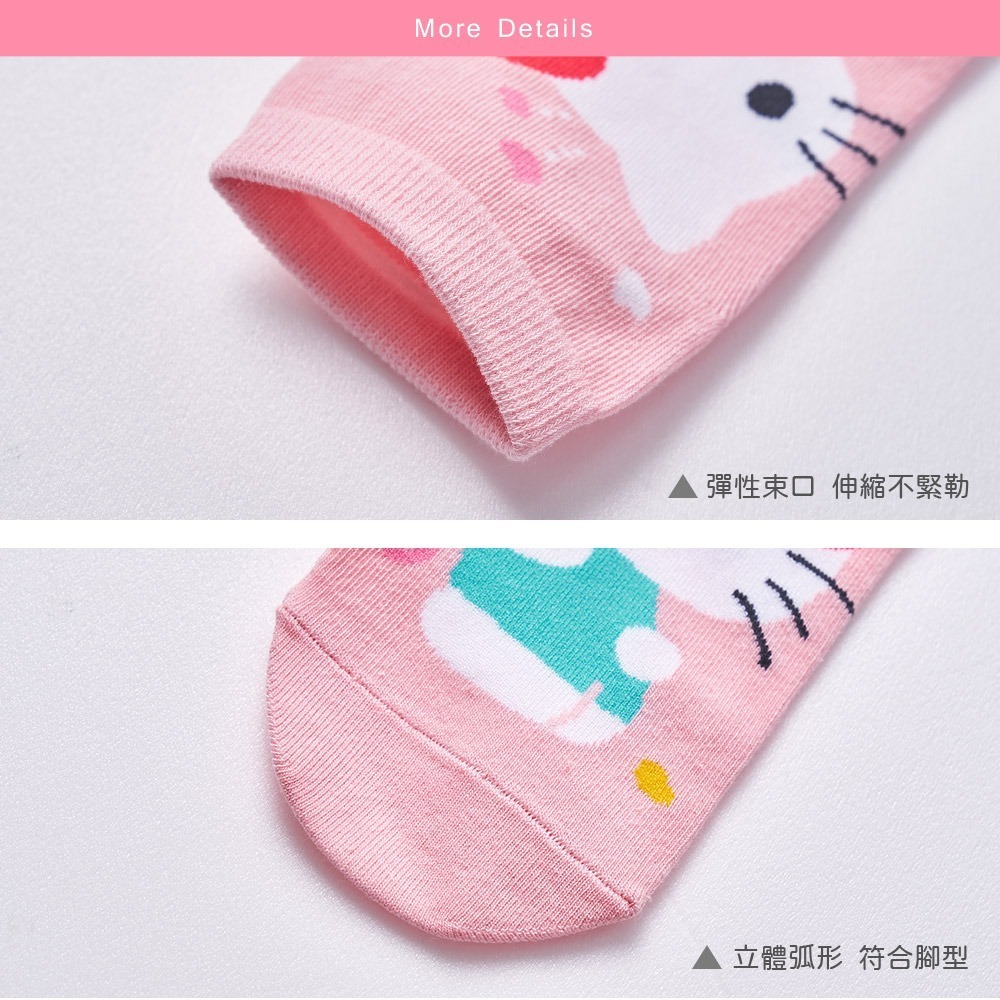 Sanrio 三麗鷗 耀眼系列童襪 兒童短襪 直版襪 酷洛米 大耳狗 布丁狗 帕洽狗 【旺達棉品】PC-A503】-細節圖3