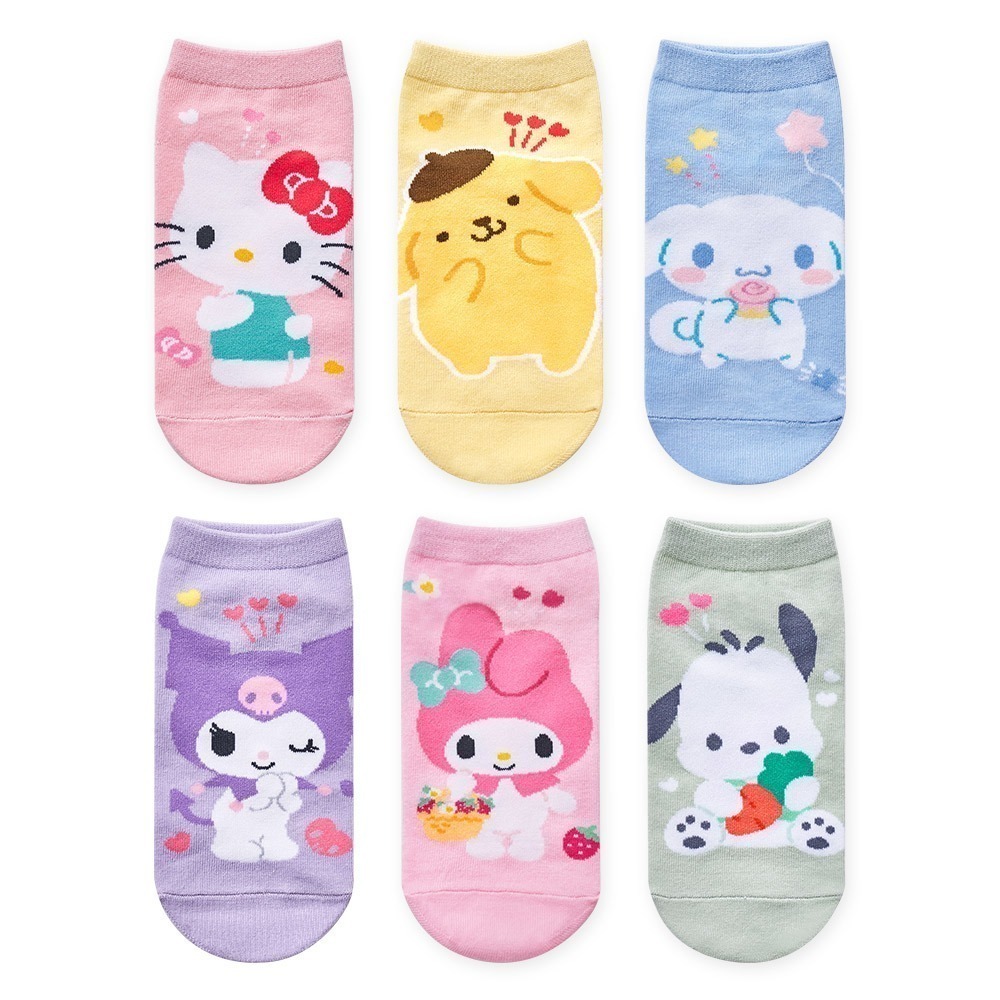 Sanrio 三麗鷗 耀眼系列童襪 兒童短襪 直版襪 酷洛米 大耳狗 布丁狗 帕洽狗 【旺達棉品】CN-A518-細節圖2