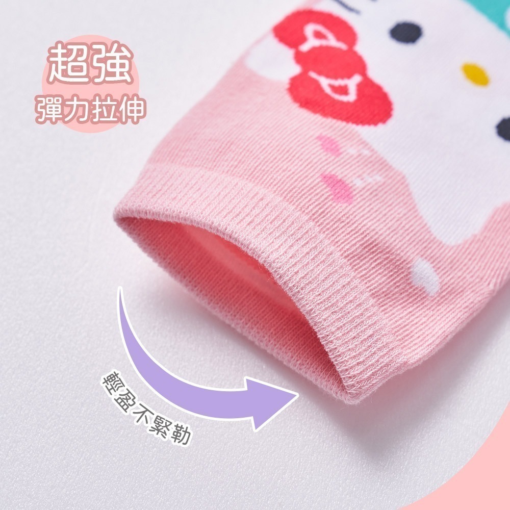 Sanrio 三麗鷗 耀眼系列童襪 兒童短襪 直版襪 酷洛米 大耳狗 布丁狗 帕洽狗 【旺達棉品】CN-A518-細節圖4