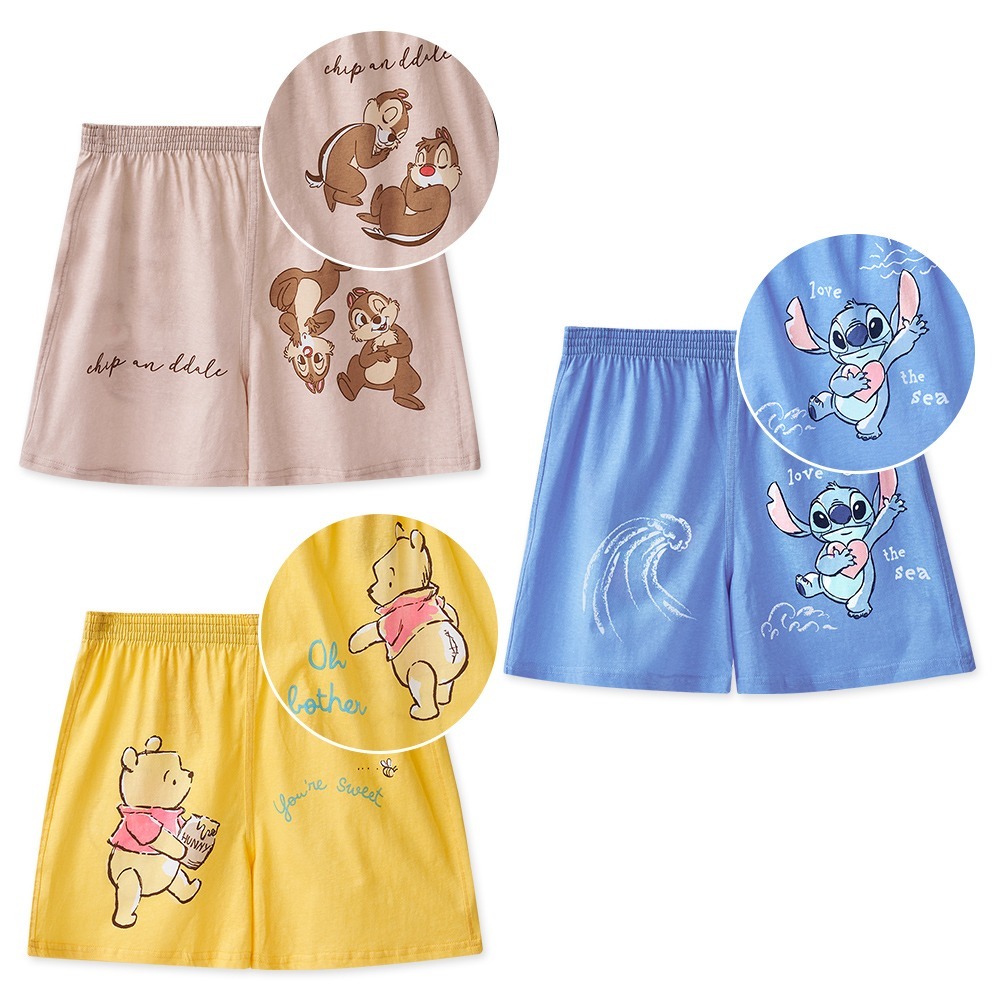 迪士尼 小熊維尼居家四角褲 史迪奇 奇奇蒂蒂 平口內褲 寬鬆內褲 居家褲 【旺達棉品】WP-C006-細節圖2