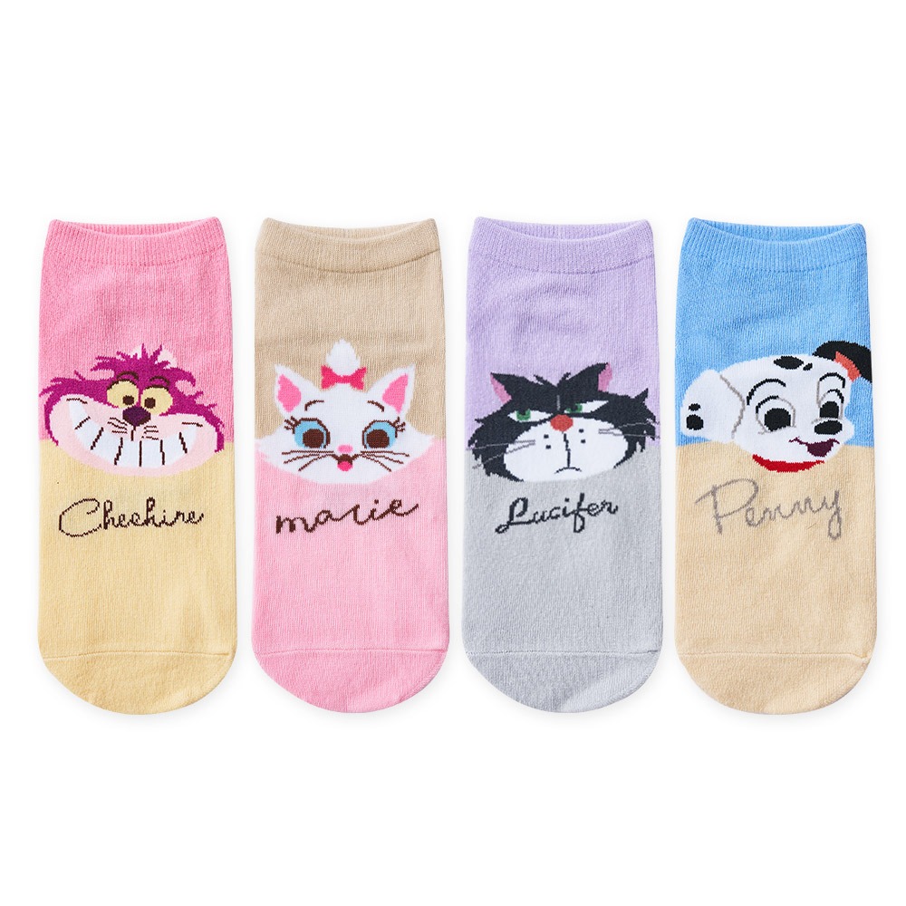 迪士尼 貓貓狗狗直版襪 兒童短襪 魯斯佛 101忠狗 瑪麗貓 棉襪【旺達棉品】AM-A507-細節圖2