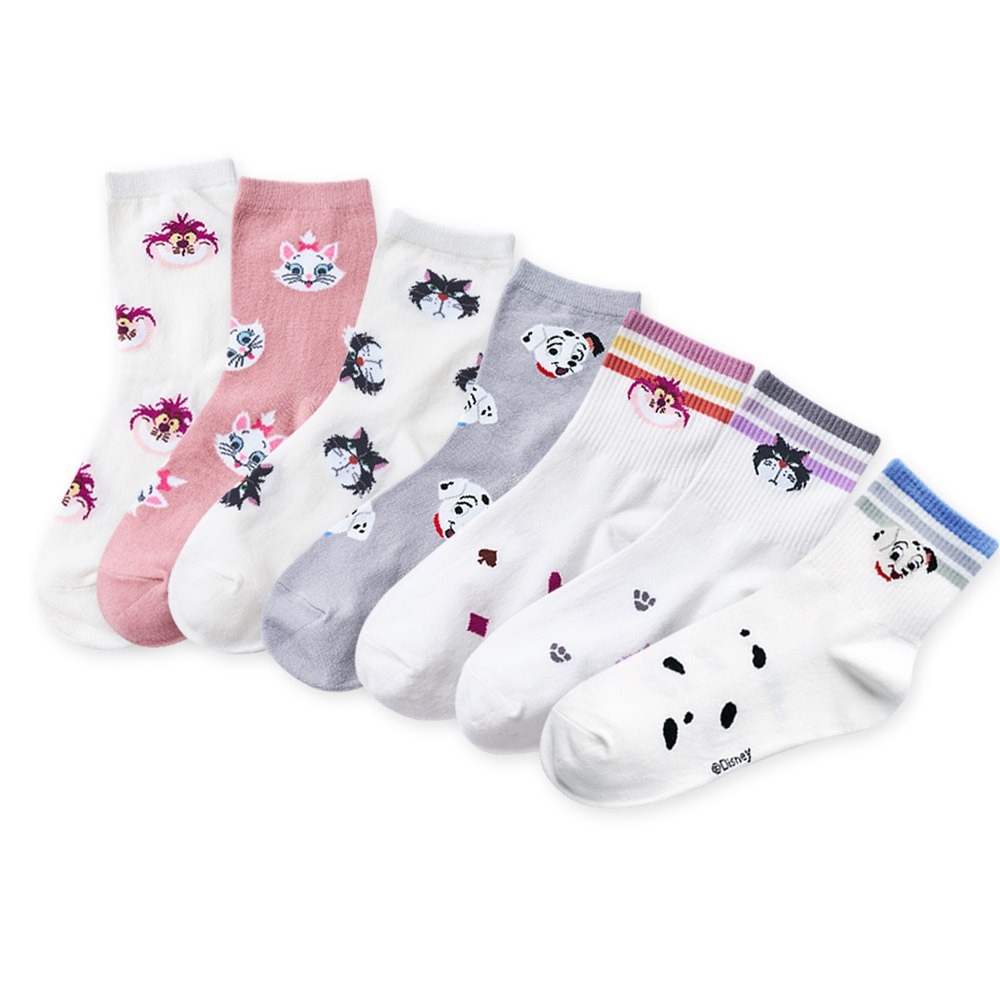 迪士尼 貓貓狗狗長襪 女中統襪 魯斯佛 101忠狗 瑪麗貓 棉襪【旺達棉品】LU-A303-細節圖2