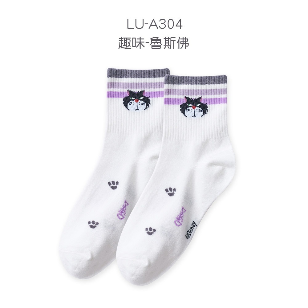 迪士尼 貓貓狗狗長襪 女中統襪 魯斯佛 101忠狗 瑪麗貓 棉襪【旺達棉品】LU-A303-規格圖8