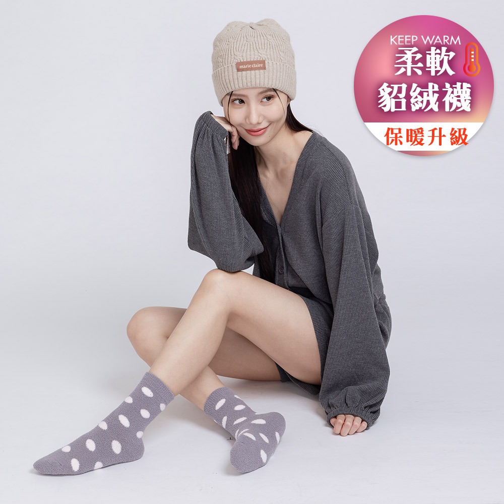 貂絨襪保暖襪 中筒襪 雪襪 加厚冬季長襪 貂絨襪厚襪 女長襪 地板襪 睡眠襪【旺達棉品】GK-D3021-細節圖7