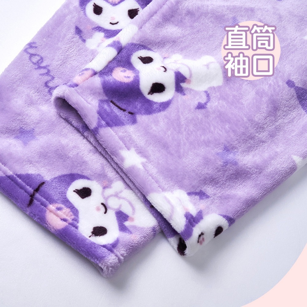三麗鷗 酷洛米珊瑚絨睡衣 包暖居家套裝 加厚居家服 酷洛米睡袍【旺達棉品】 KU-NB01-細節圖6