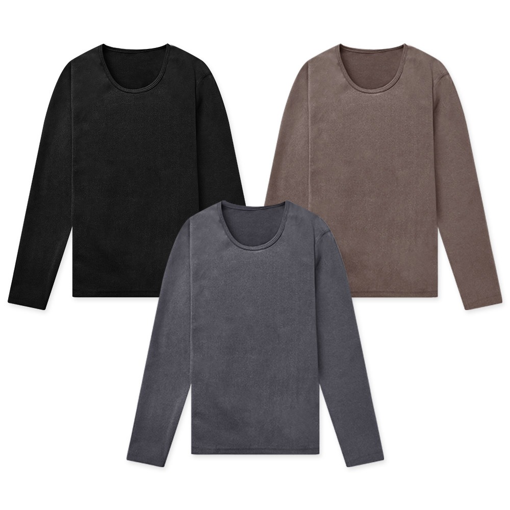 圓領刷毛衣 石墨烯科技保暖衣 輕量保暖衣 德榮發熱衣 【旺達棉品】GK-W002-細節圖2