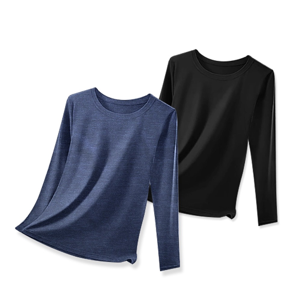 圓領刷毛衣 空氣棉感升溫衣 輕量保暖衣 男女刷毛衣 打底衣 【旺達棉品】GK-W001-細節圖2