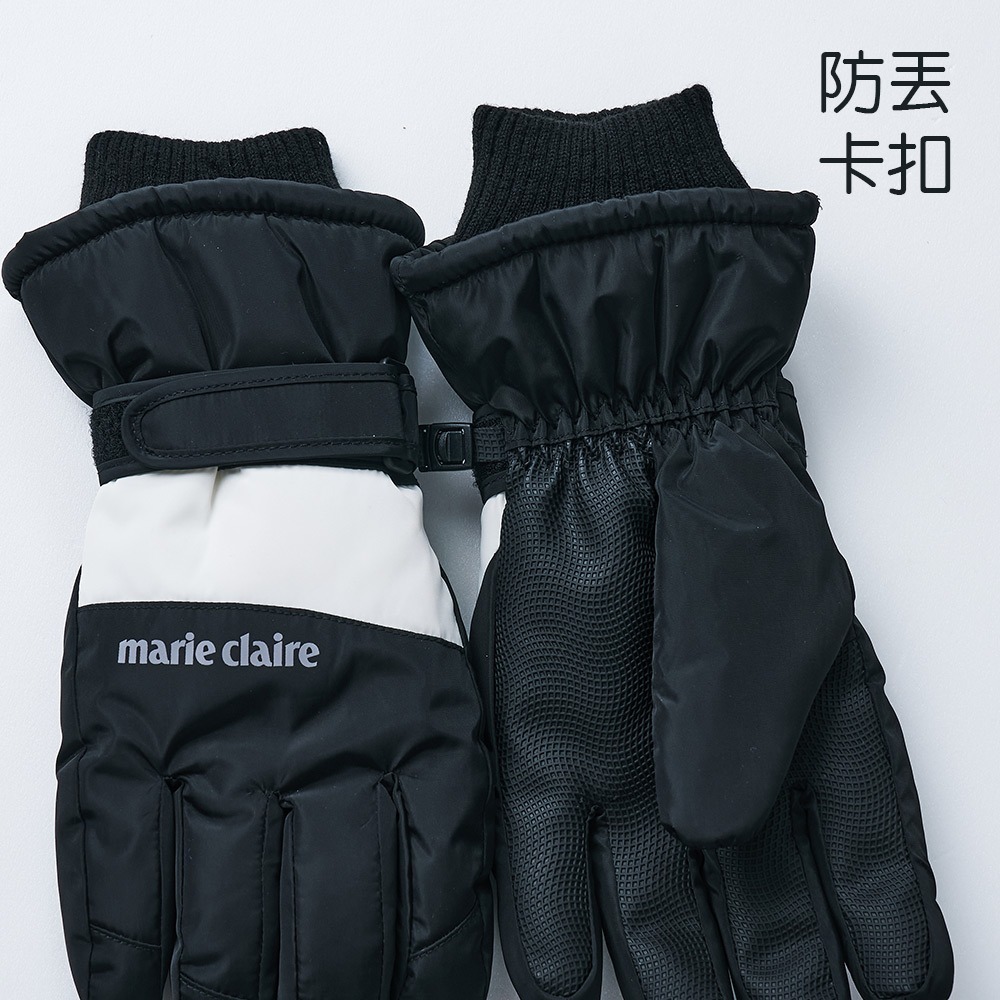 美麗佳人爆暖重磅德絨拚色手套 滑雪手套 保暖防風 防寒手套旺達棉品】MC-HW10-細節圖9