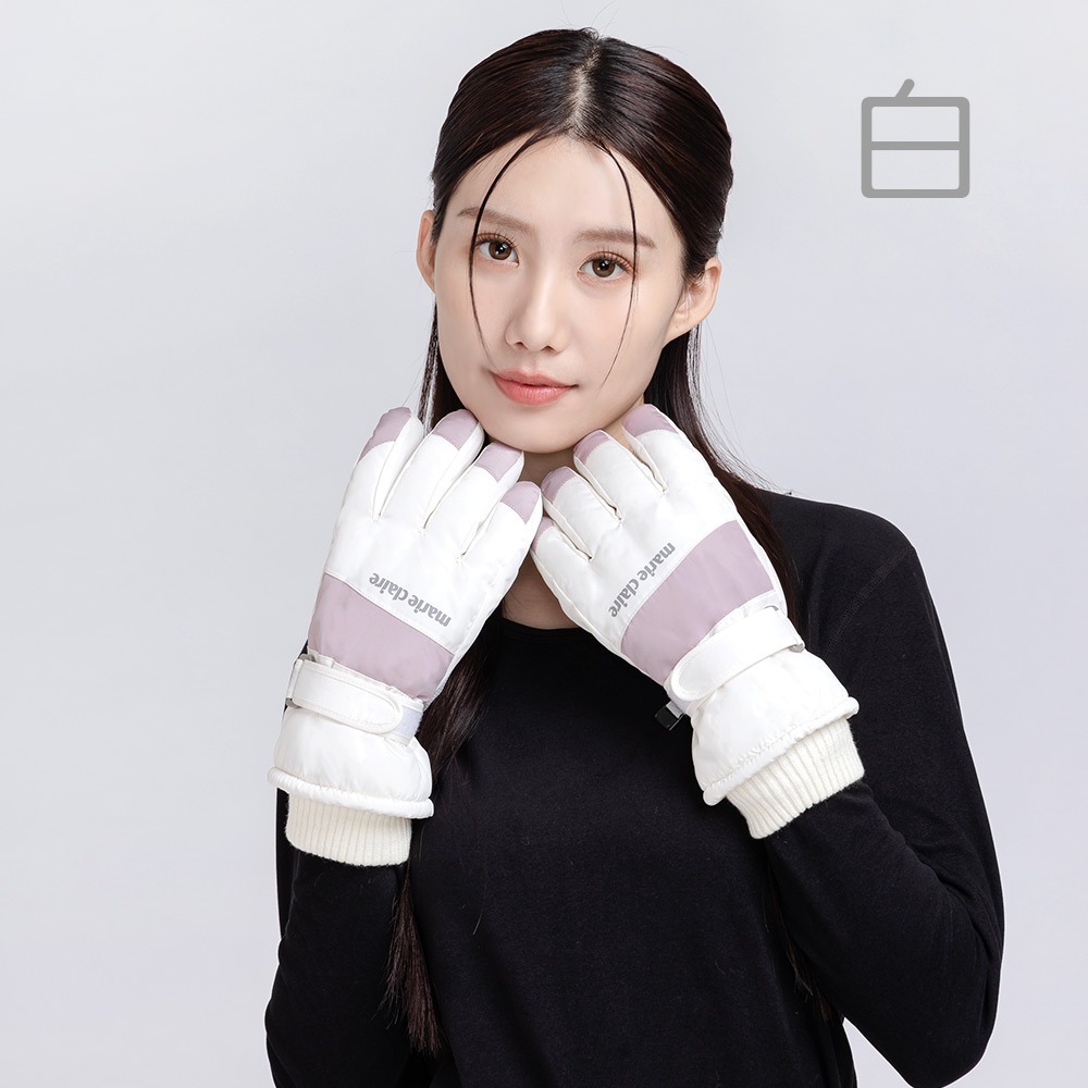 美麗佳人爆暖重磅德絨拚色手套 滑雪手套 保暖防風 防寒手套旺達棉品】MC-HW10-細節圖10