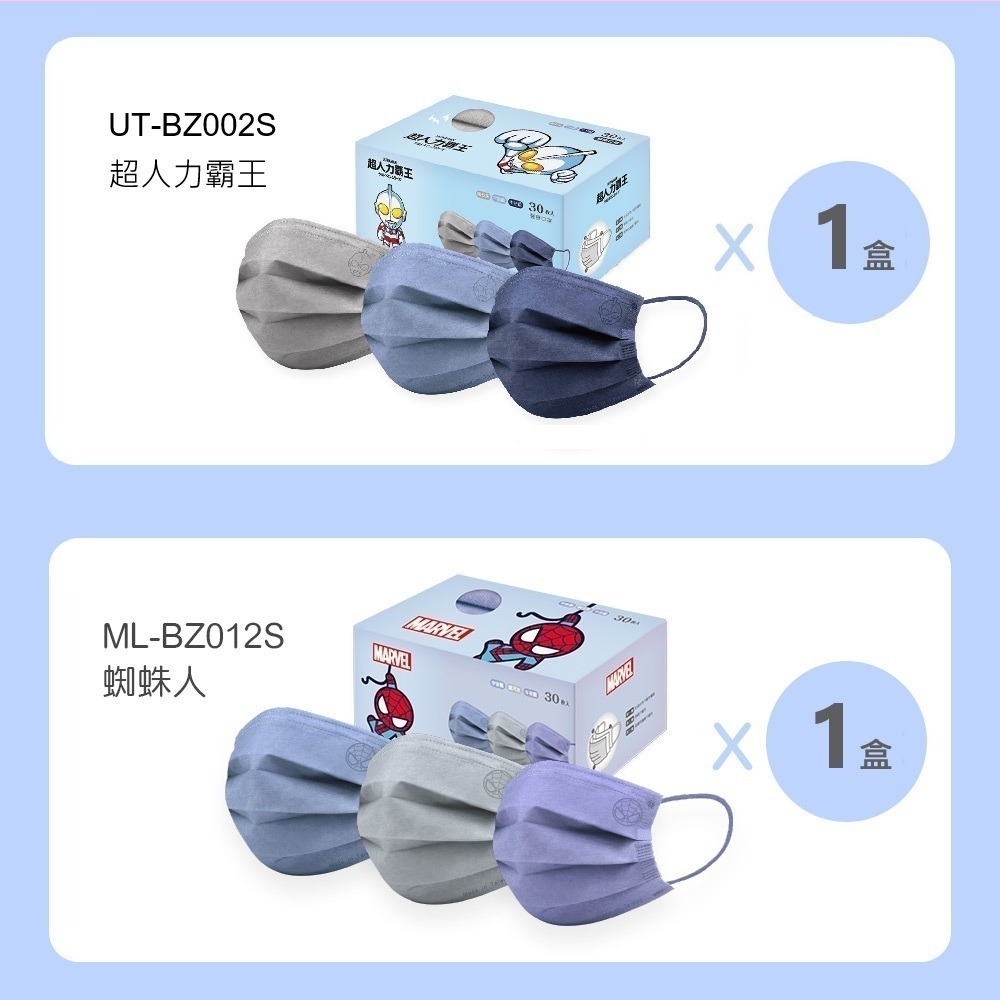 【7-ELEVEN門市團購】卡通兒童平面口罩(30入x4盒) 酷洛米 超人力霸王 冰雪奇緣 蜘蛛人(免運)-規格圖11