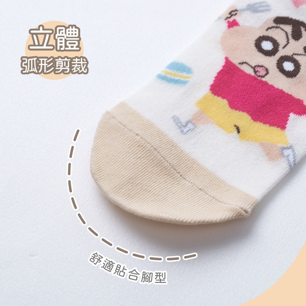 蠟筆小新直版襪 蠟筆小新短襪 小白 女襪 台灣製棉襪【旺達棉品】SC-A540-細節圖5