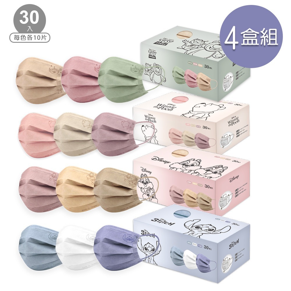 【7-ELEVEN門市團購】成人口罩(30入x4盒)  維尼 大耳狗 奇奇蒂蒂 玩具總動員-規格圖8