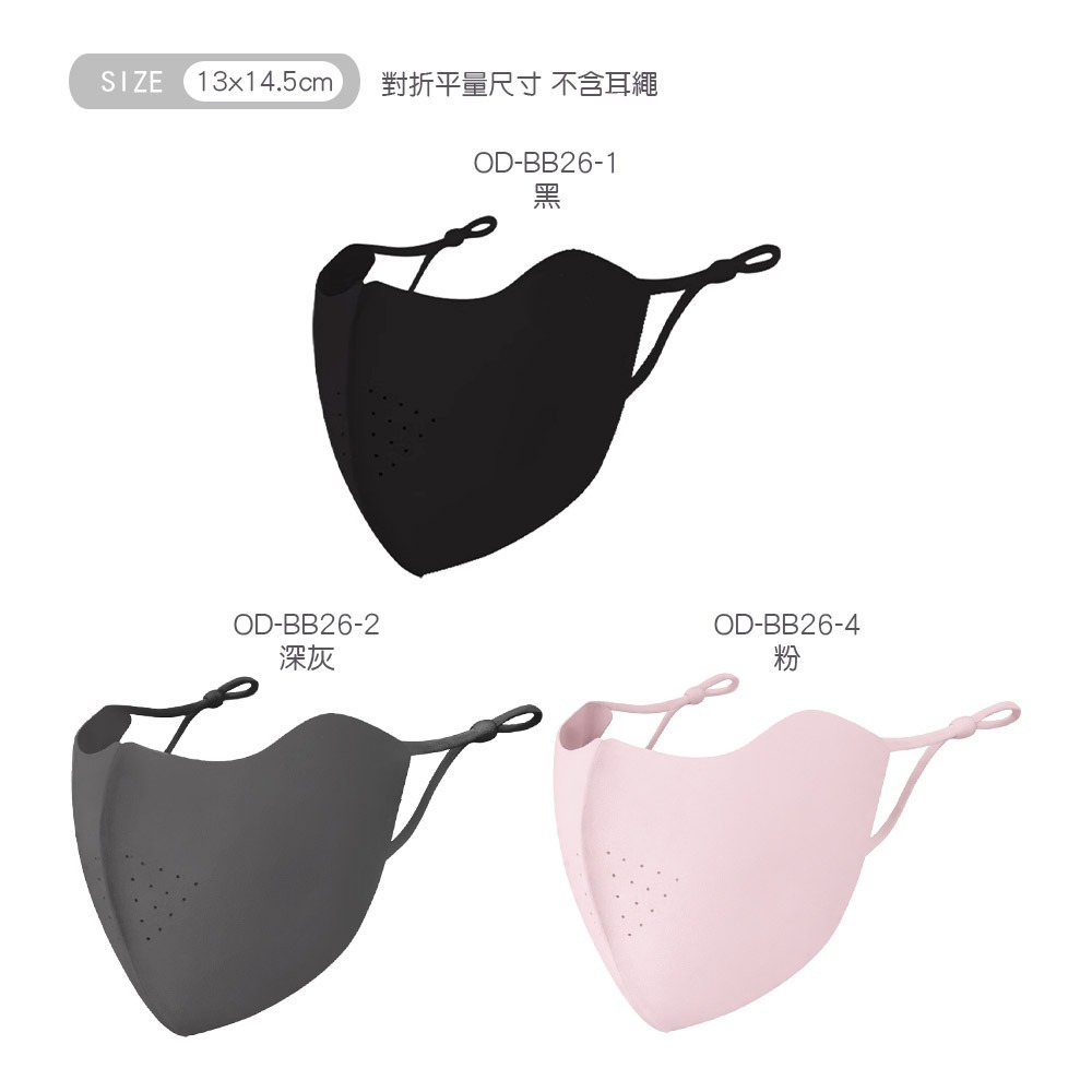 冰透涼無痕口罩 防曬冰絲口罩 透氣面罩 美顏口罩【ONEDER 旺達棉品】OD-BB26-細節圖2