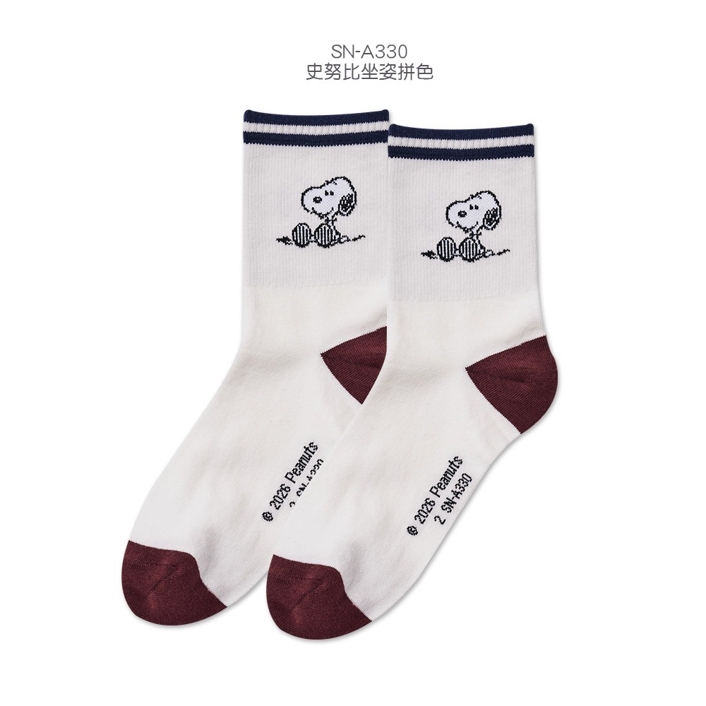 SNOOPY 史奴比長襪 歐拉夫 糊塗塌客 史奴比中筒襪 韓系長襪【ONEDER 旺達棉品】SN-A333-規格圖8