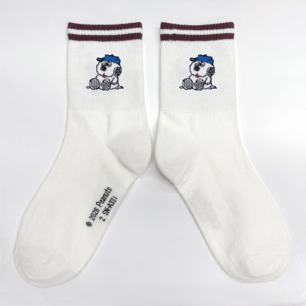 SNOOPY 史奴比長襪 歐拉夫 糊塗塌客 史奴比中筒襪 韓系長襪【ONEDER 旺達棉品】SN-A333-規格圖8