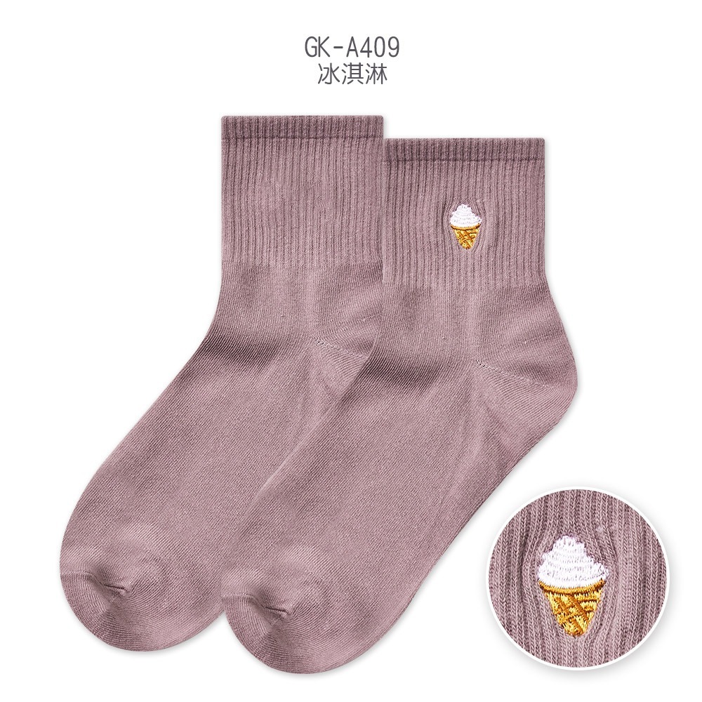 刺繡中筒襪 電繡圖案中筒襪【ONEDER旺達】GK-A409~GK-A412-規格圖8