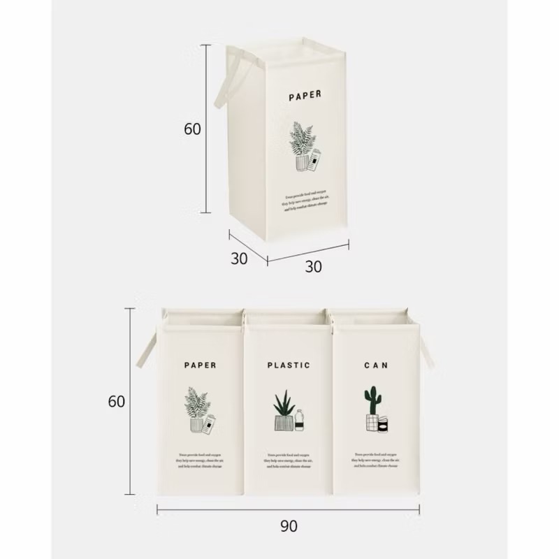 🌟現貨Nature Living Leaf Edition 資源回收分類回收籃 洗衣籃3件組（植物系列）-細節圖2