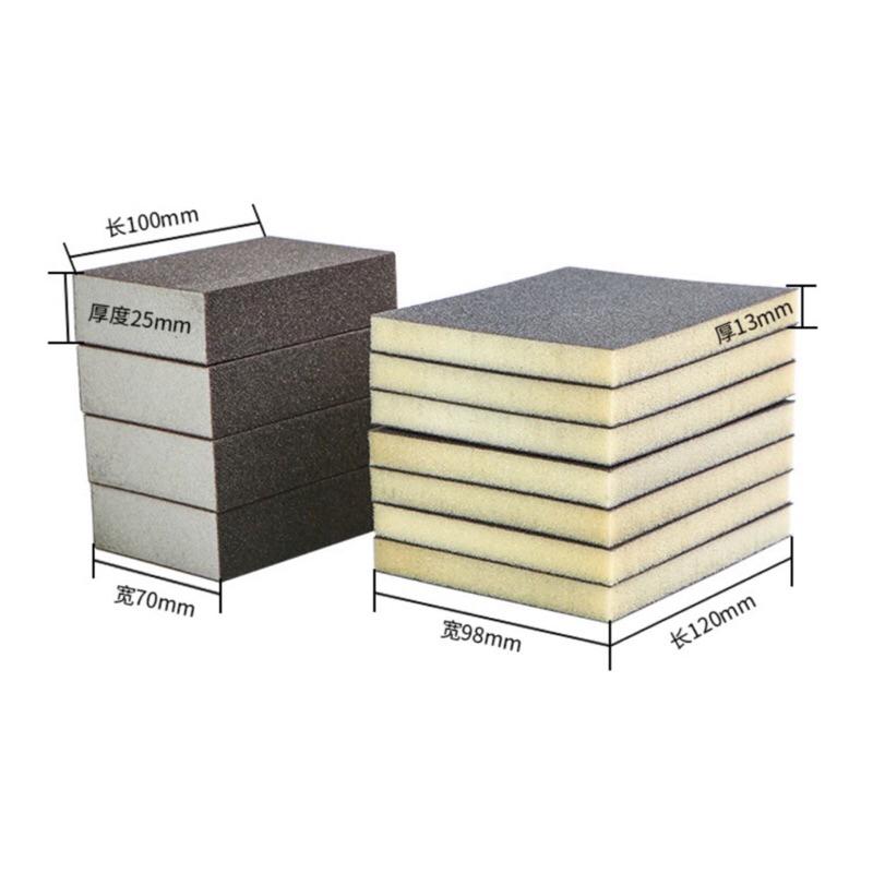 海綿砂布 砂布 磨砂 砂紙 除鏽 打磨 拋光 36目 60目 100目 菜瓜布 海綿砂塊 牆面 家俱 油漆 鍋具 雙面-細節圖2