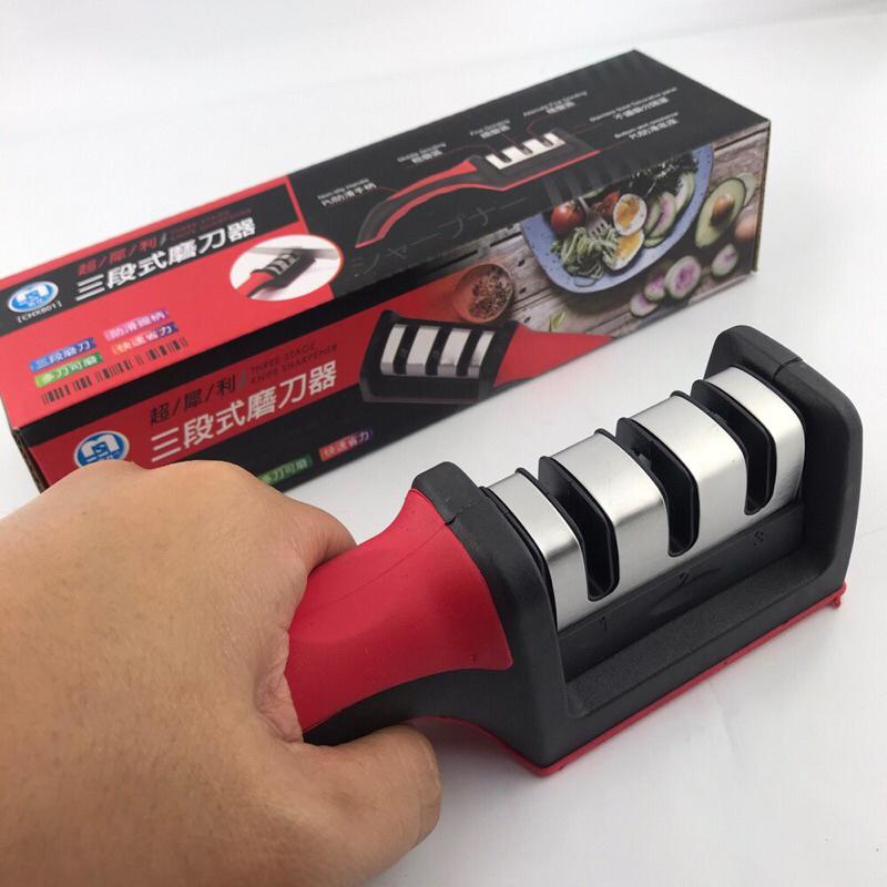 三段式磨刀器 磨刀台 磨刀棒 磨刀石 三段式 打磨器 打磨  磨刀 握式磨刀器 菜刀磨刀器 刀具 菜刀 菜刀鋒利神器-細節圖3