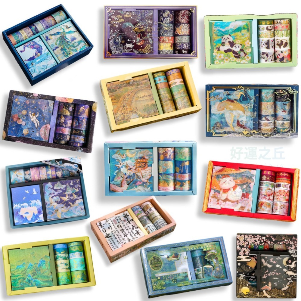 手帳貼紙組 貼紙 紙膠帶 手帳貼紙 手帳 和紙膠帶 手帳隨心配 貼紙包 手帳素材 文具禮盒 燙金貼紙 裝飾-細節圖2