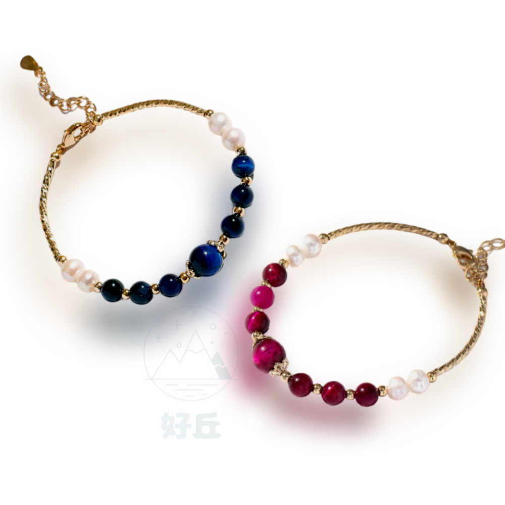 虎眼石珍珠手鍊 手鍊 珍珠手鍊 虎眼石手鍊 水晶手鍊 珍珠 虎眼石 藍虎眼 紅虎眼 水晶手鏈 串珠手鍊-細節圖2