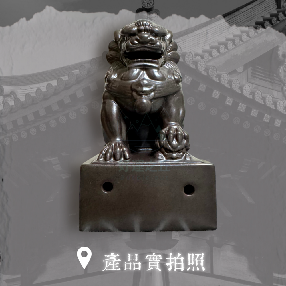 石獅子盤香爐 石獅子 香爐 盤香爐 陶瓷石獅子 醒獅 石獅子擺件 倒流香爐 小香爐 薰香爐 香插 線香盤-細節圖9