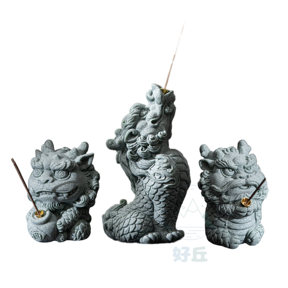 麒麟香插 香插 麒麟 線香座 線香插 麒麟擺飾 麒麟擺件 青砂石 香爐 龍 招財擺件 招財擺飾 茶寵-細節圖2