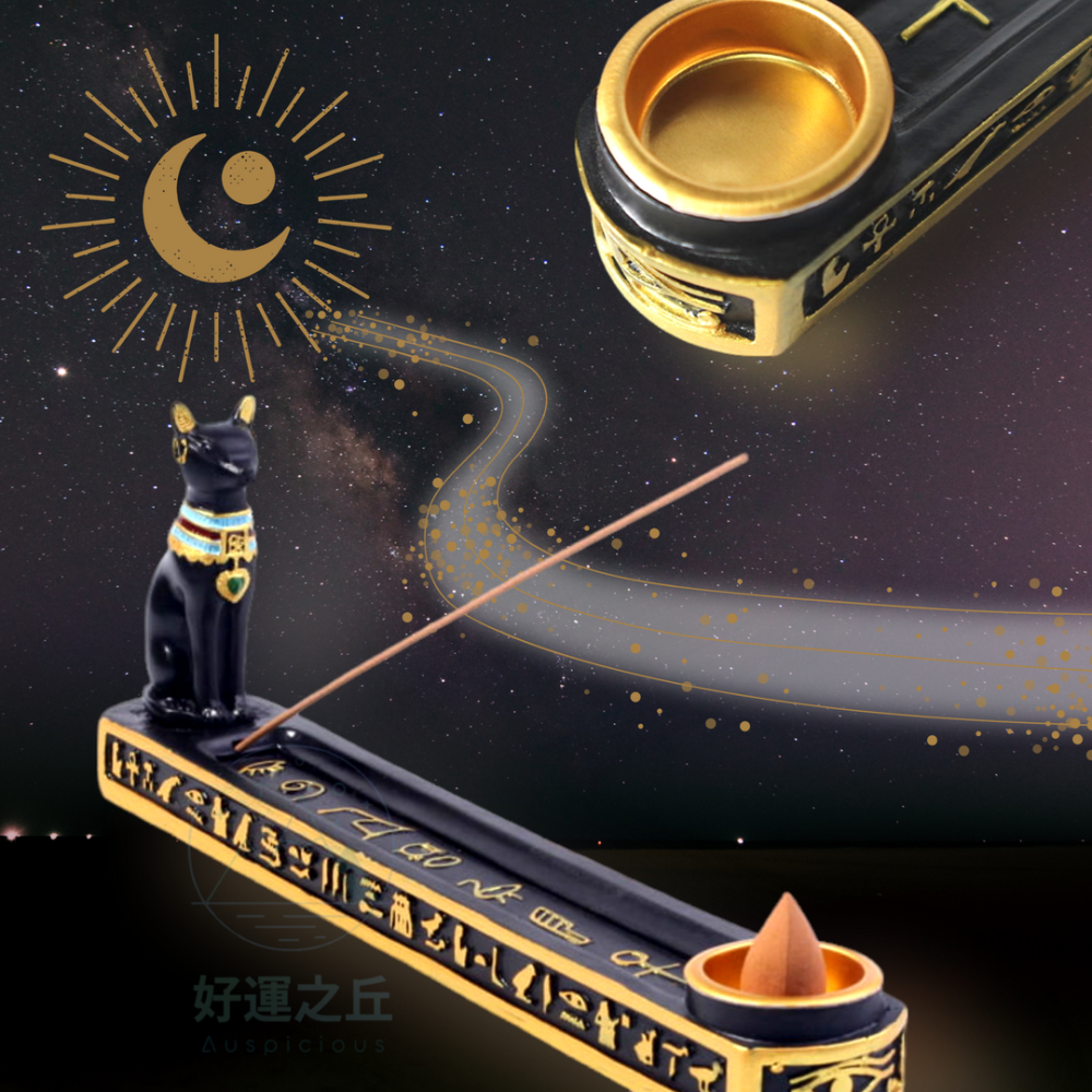 埃及貓神香插 倒流香座 線香座 香插 貓香插 貓香座 臥香座 貓擺飾 貓擺件 香爐 倒流香爐 香座 埃及-細節圖5