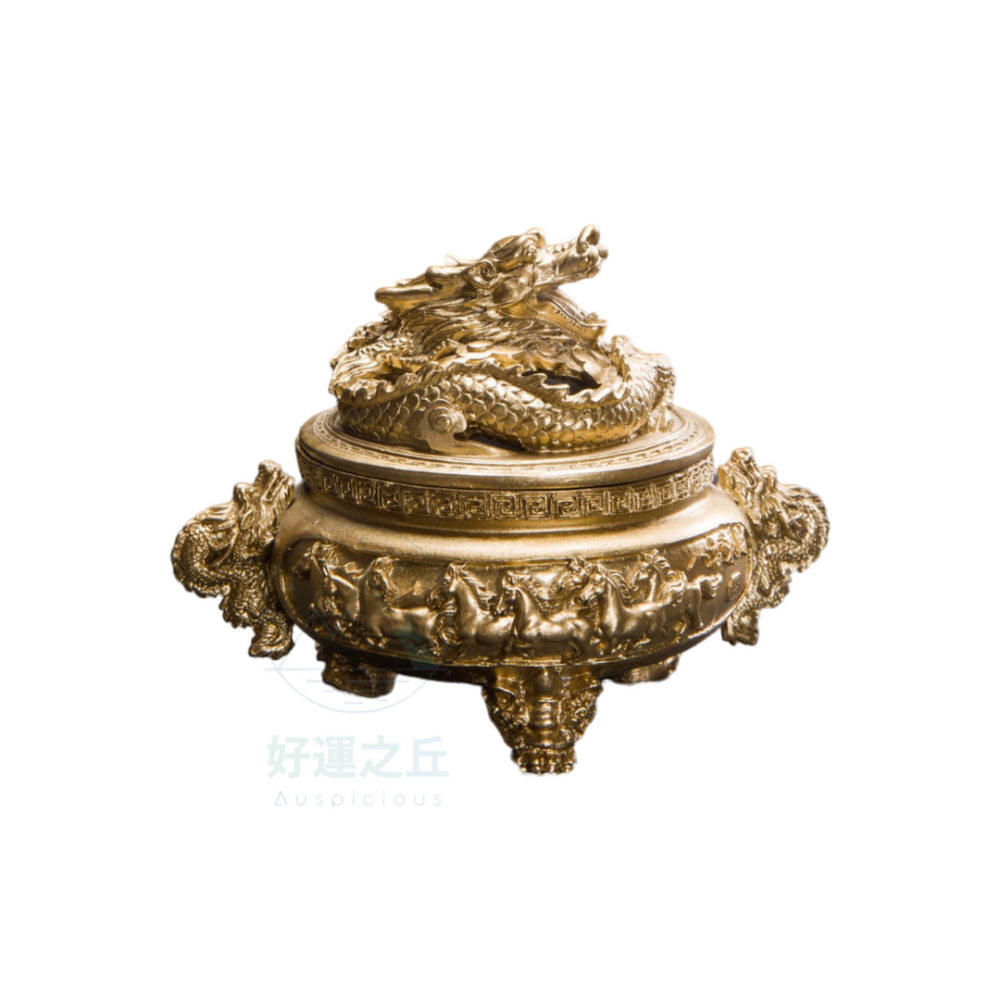 龍香爐 神龍香爐 香爐 龍 金爐 倒流香爐 小香爐 薰香爐 香插 盤香爐 臥香座 線香盤 迷你香爐 金龍-細節圖2