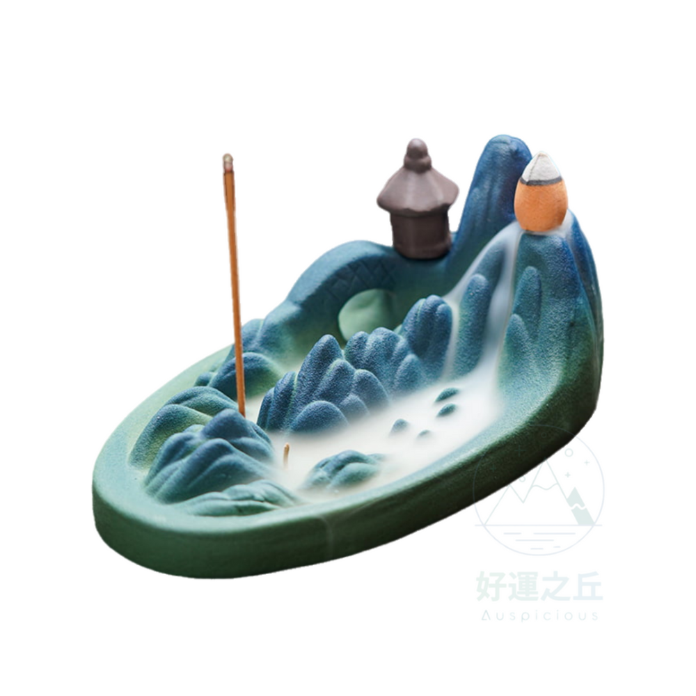 高山流水倒流香座 倒流香座 線香座 山 香座 香插 陶瓷香插 陶瓷香座 香爐 倒流香爐 臥香座-細節圖2