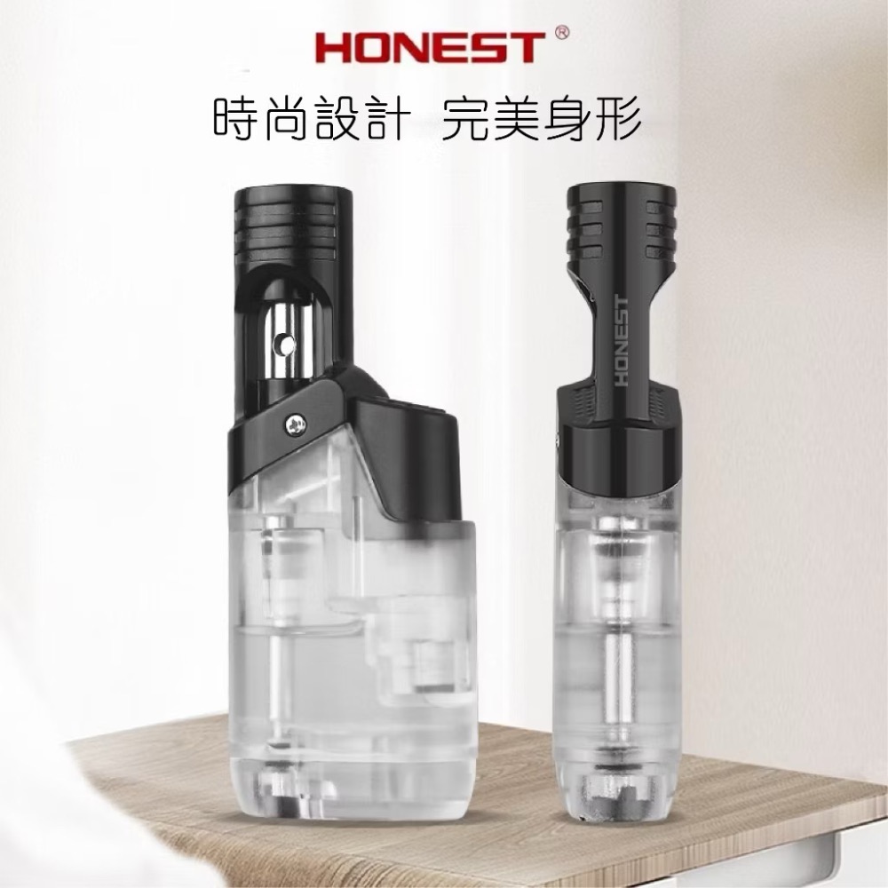 [現貨發售] HONET 百誠 工業風X機械感 超現代造型設計藍火直衝防風打火機 輕巧便攜隨身點菸器 [無定火機制]-細節圖6