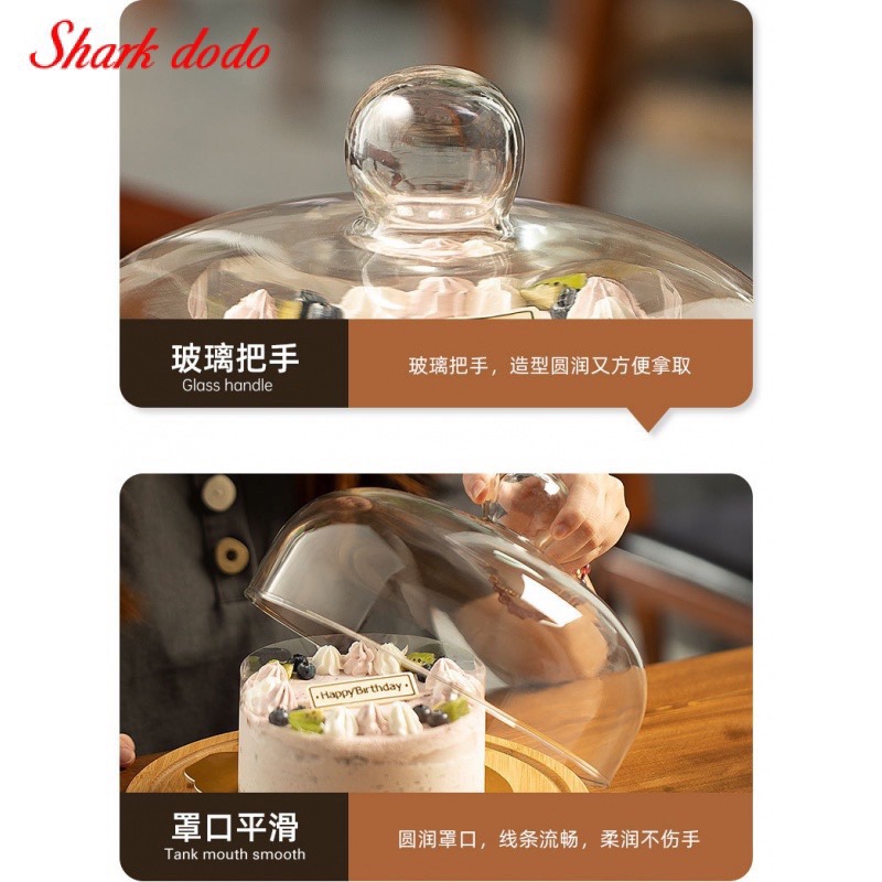 ￼玻璃蛋糕盅/竹木盤蛋糕玻璃罩/麵包盒/麵包盅/下午茶-細節圖6