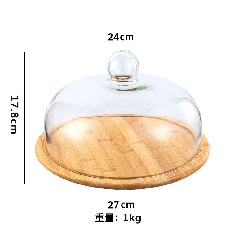 ￼玻璃蛋糕盅/竹木盤蛋糕玻璃罩/麵包盒/麵包盅/下午茶-細節圖9