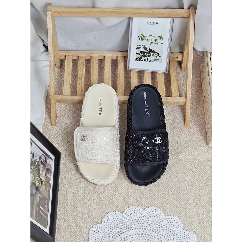 韓國代購🇰🇷小香風亮片拖鞋🔥-細節圖2