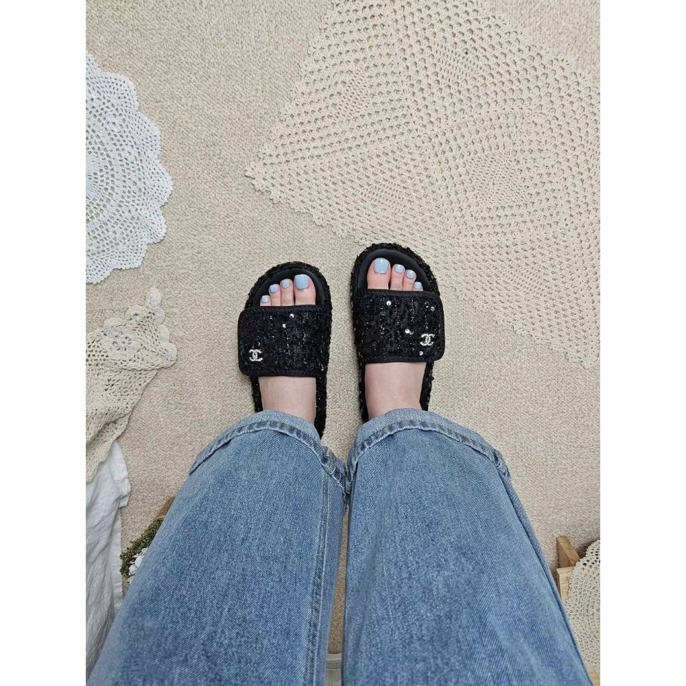 韓國代購🇰🇷小香風亮片拖鞋🔥-細節圖6
