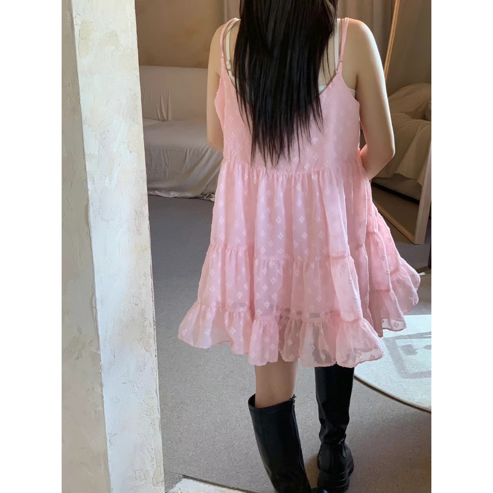 韓國🇰🇷代購Mimmi家法式波點❤️顯瘦百搭純色連衣裙-細節圖3
