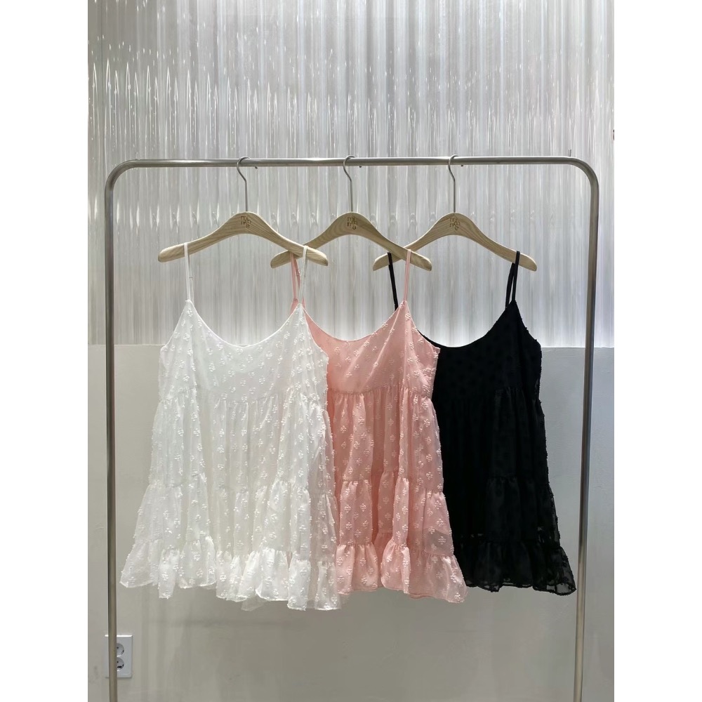 韓國🇰🇷代購Mimmi家法式波點❤️顯瘦百搭純色連衣裙-細節圖8