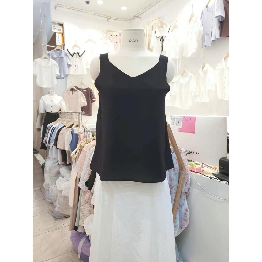 ￼韓國代購🇰🇷女吊帶緞面西裝內搭背心❤️OL百搭款-細節圖7