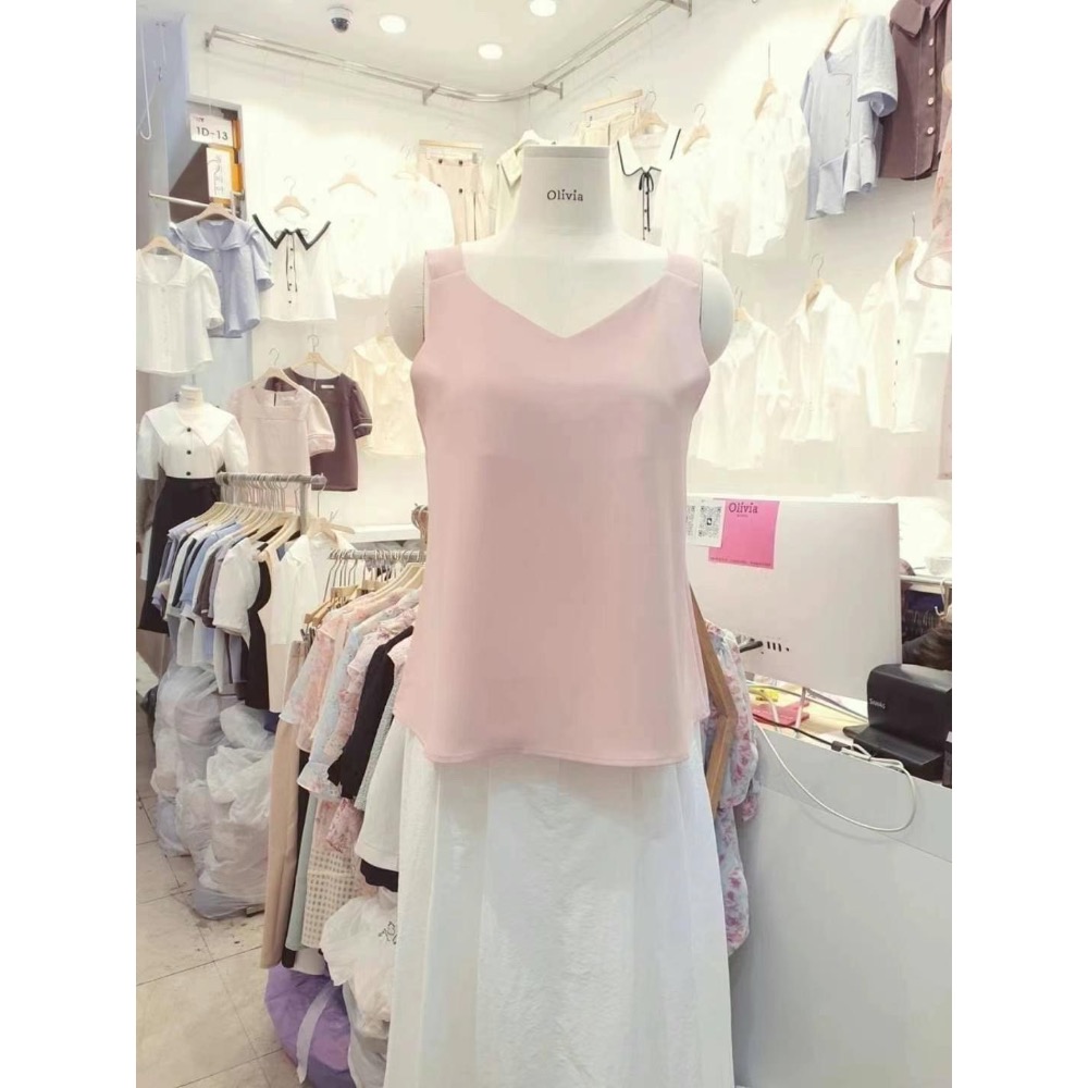 ￼韓國代購🇰🇷女吊帶緞面西裝內搭背心❤️OL百搭款-規格圖8