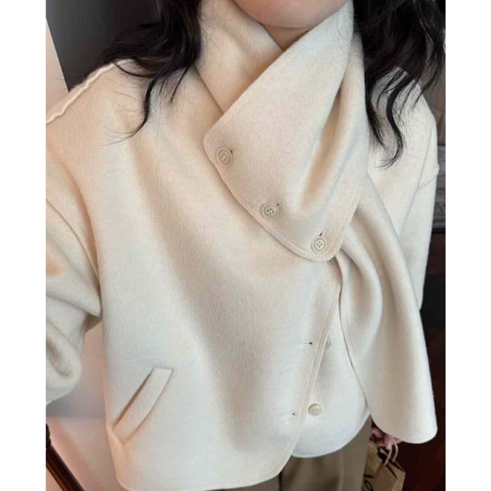 ￼韓國🇰🇷代購❤️短版2024百搭造型毛外套-細節圖2