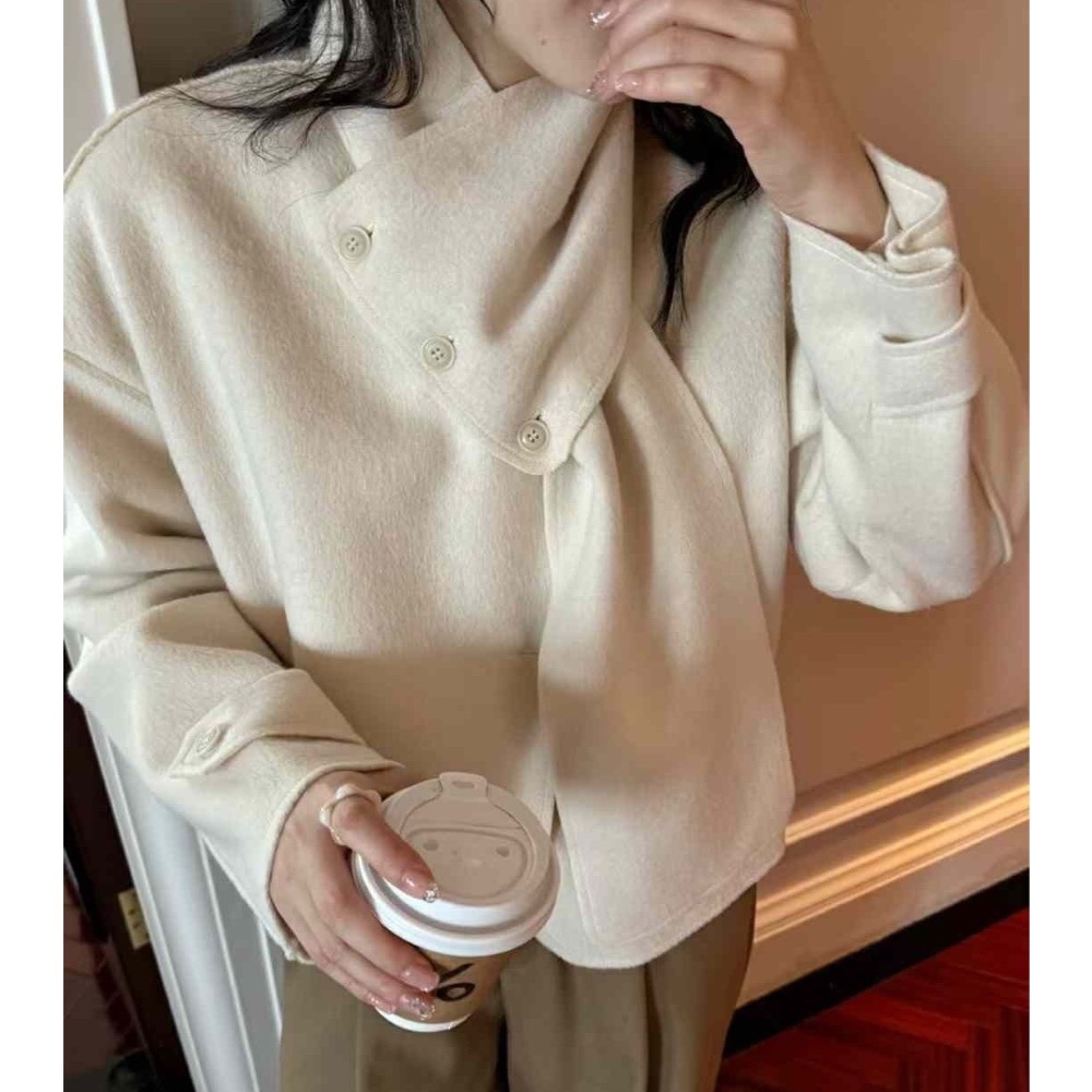 ￼韓國🇰🇷代購❤️短版2024百搭造型毛外套-細節圖3