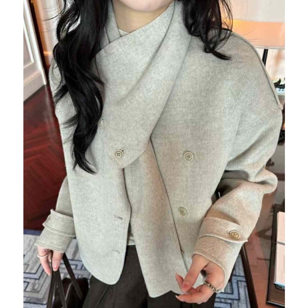 ￼韓國🇰🇷代購❤️短版2024百搭造型毛外套-細節圖4