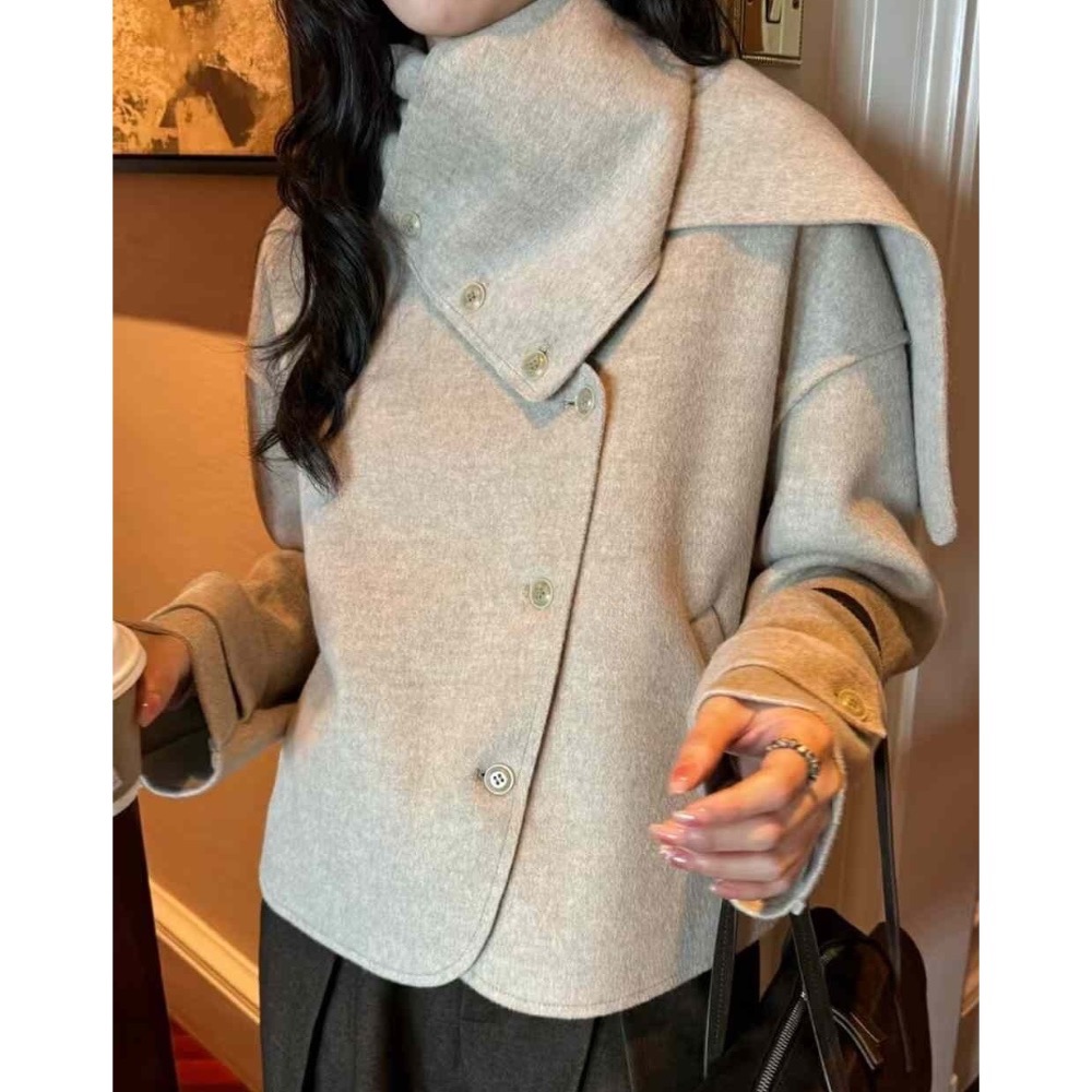 ￼韓國🇰🇷代購❤️短版2024百搭造型毛外套-細節圖5